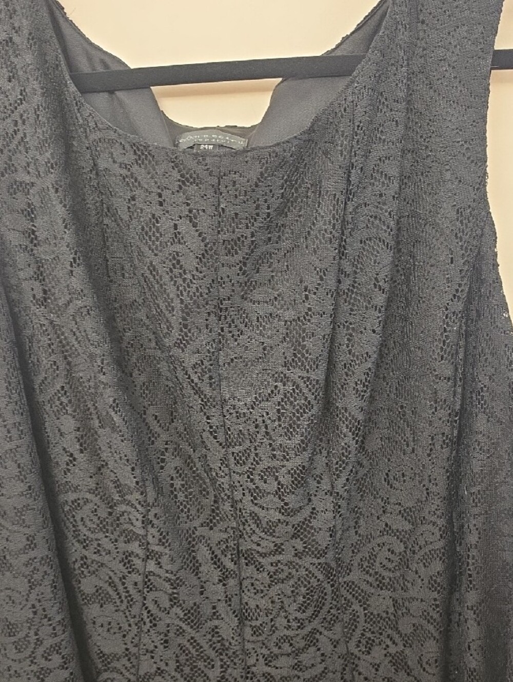 Black Lace Sleeveless Shift Dress Size 24W | Classic, Evening, Party, Cocktail‎ - Picture 4 of 6